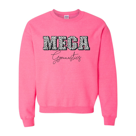 Leopard MEGA Gymnastics Pink Crewneck Sweatshirt