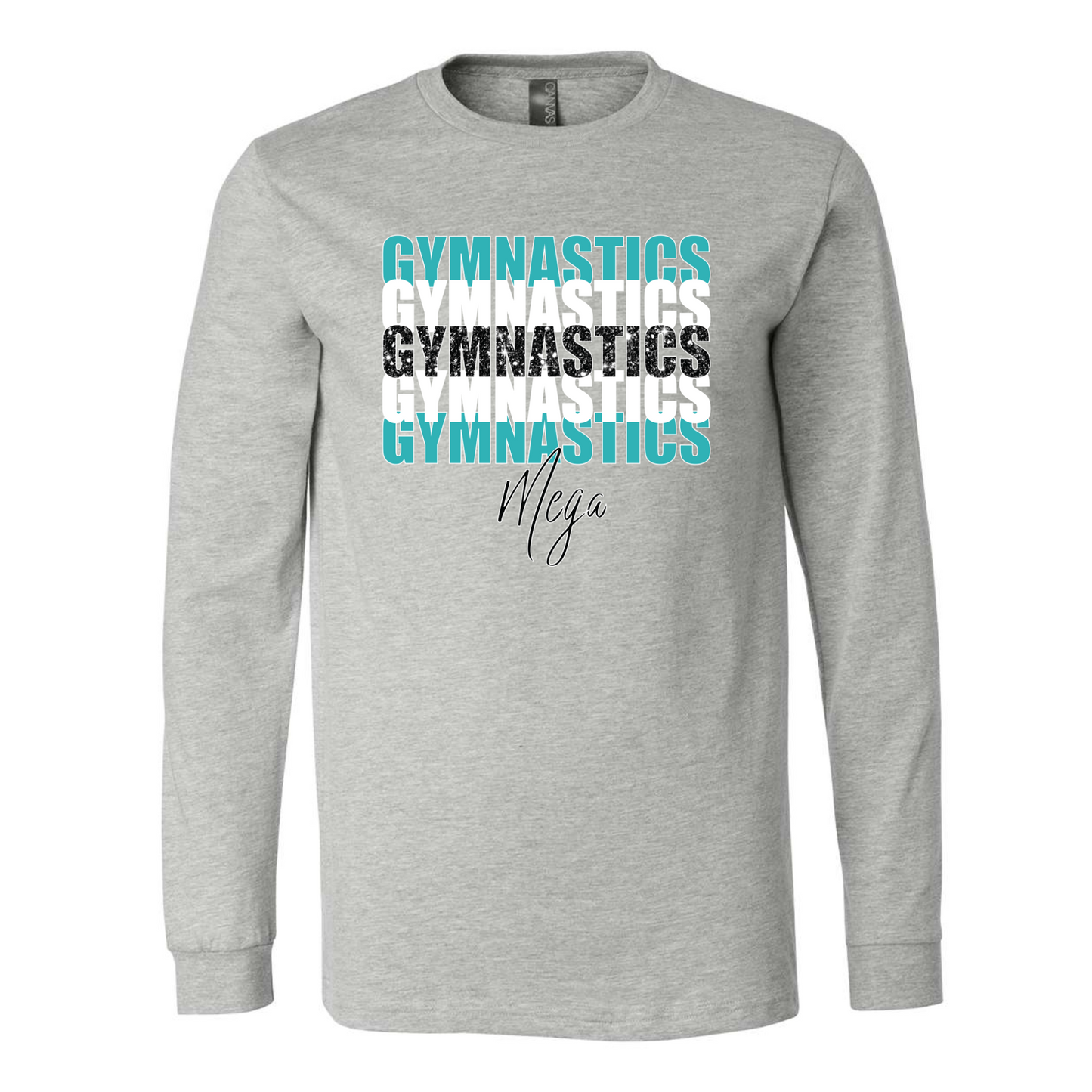 MEGA Gymnastics Repeat Grey Long Sleeve Tee