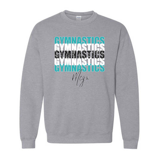 MEGA Gymnastics Repeat Grey Crewneck Sweatshirt