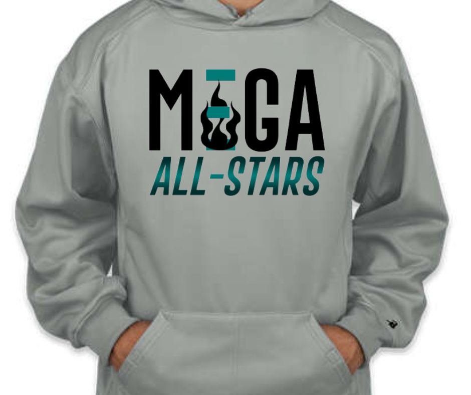 MEGA All-Stars Full Chest Logo Grey Performance Hoodie