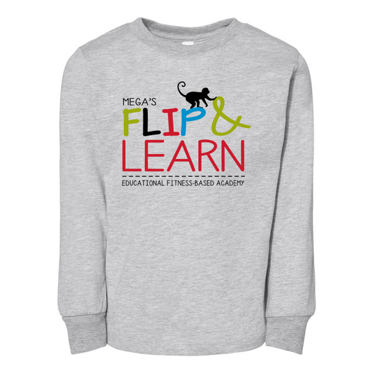 Flip & Learn Logo Grey Long Sleeve Tee
