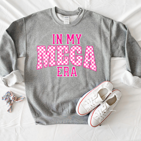 Pink in my MEGA Era Grey Crewneck Sweatshirt