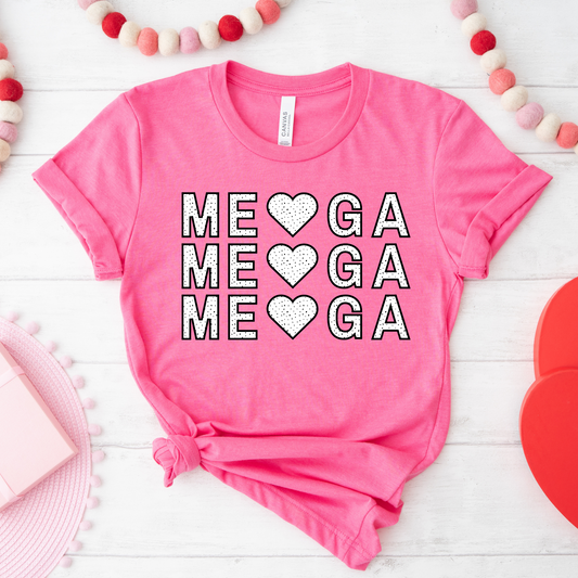 Dalmatian print MEGA heart on Pink Tee