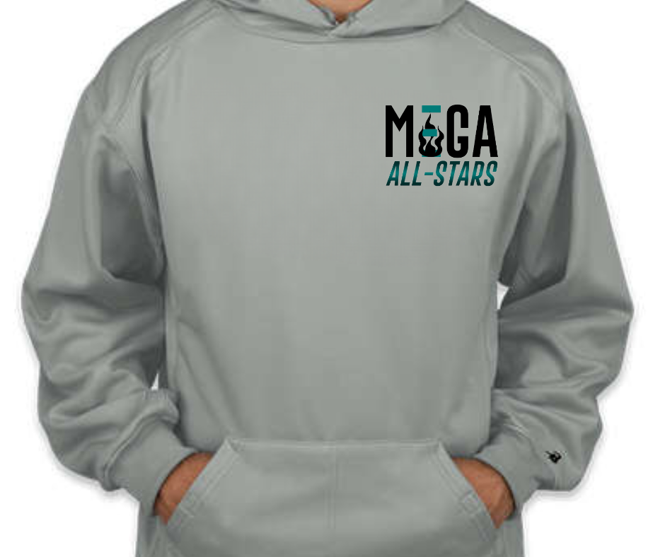 MEGA All-Stars Pocket Logo Grey Performance Hoodie